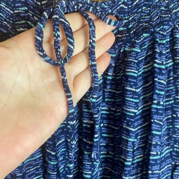 Aerie Wide Leg Pants Womens Medium Blue Striped Viscose Lightweight Stretchy - Picture 4 of 7